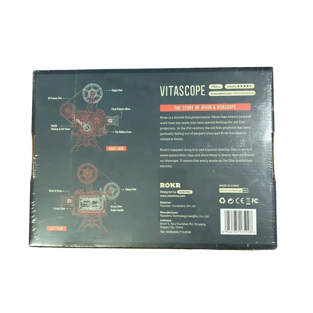 ROKR Vitascope LK601 3D Wooden Film Projector Puzzle New Sealed 183pc